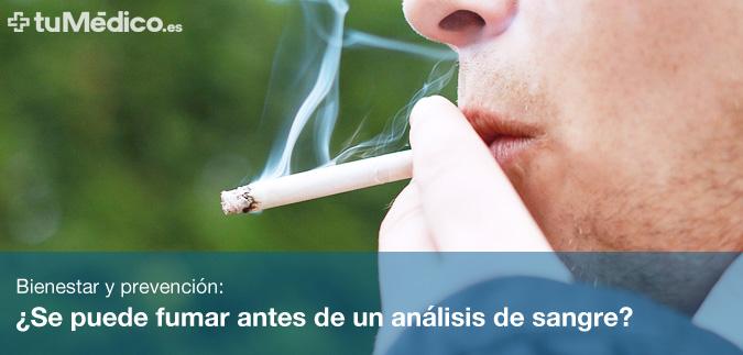 Se puede fumar antes de un anlisis de sangre?